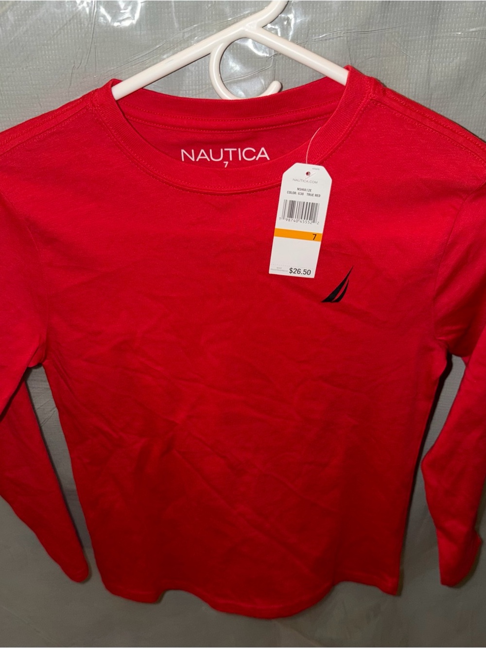 Nautica Kids Bright Red Long-Sleeve Crewneck Shirt